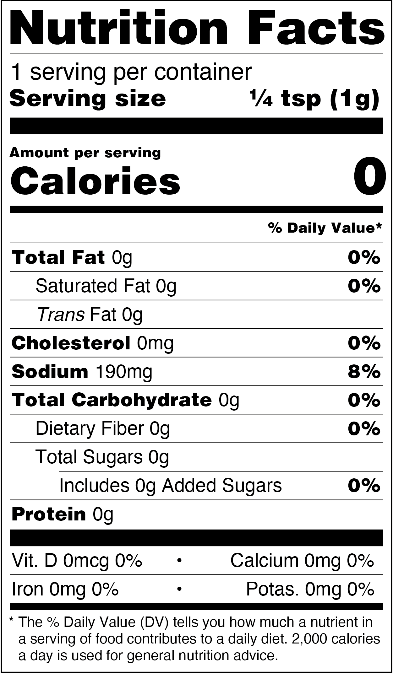 TAJÍN® Clásico Chilipulver - (Sachet) Nutrition Facts Sachet