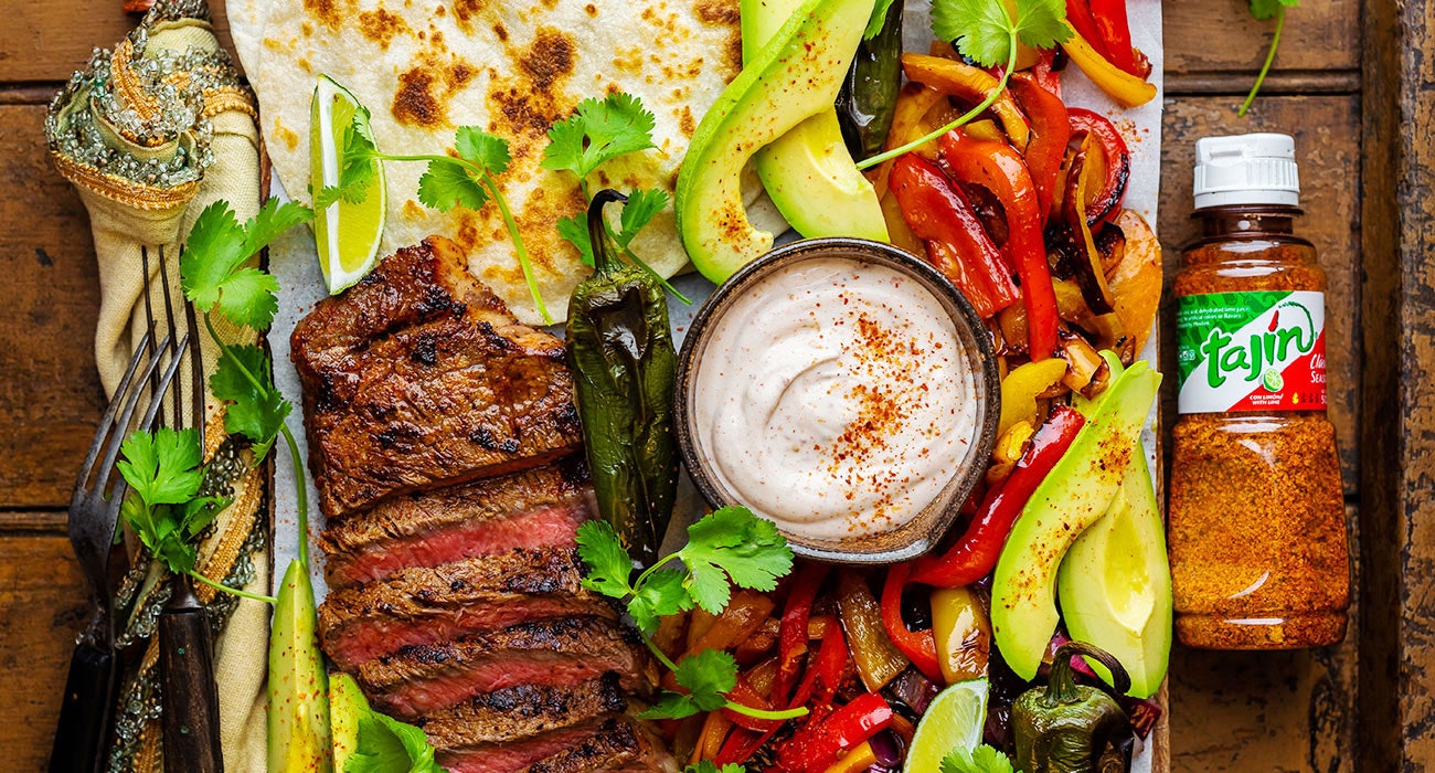Fajitas au steak grillé en croûte de Tajin