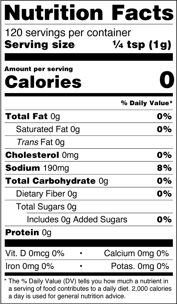 TAJÍN® Rimmer Nutrition Facts Rimmer (4.23oz)