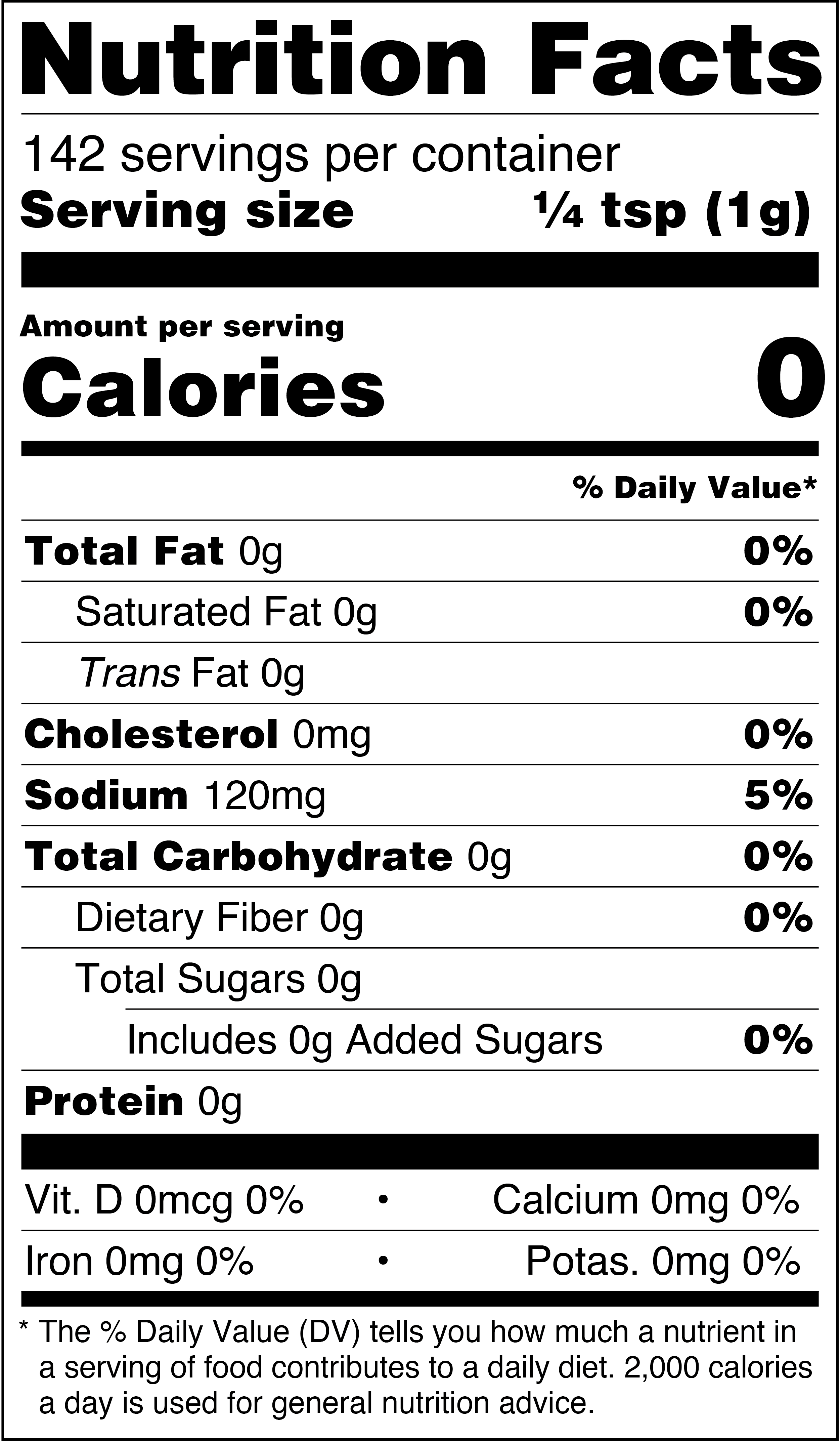 TAJÍN® Clásico Blauer Deckel Nutrition Facts 5oz